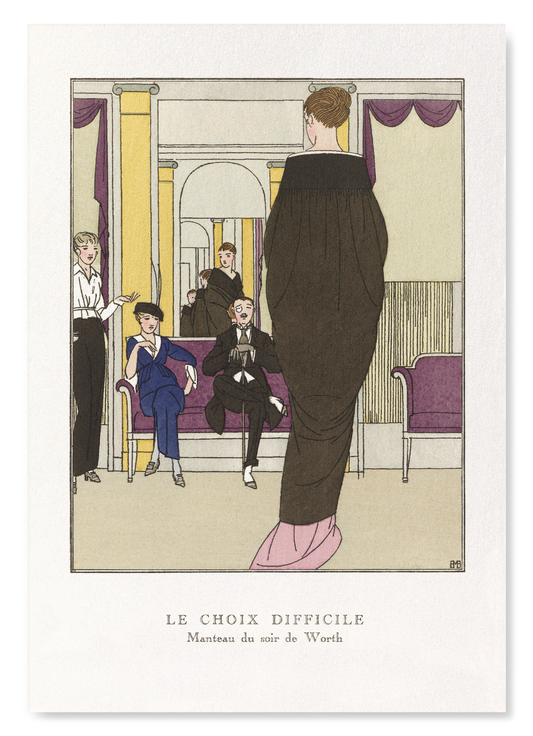 EVENING COAT BY WORTH (1914): Painting Art Print