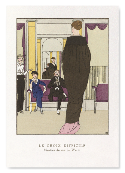 EVENING COAT BY WORTH (1914): Painting Art Print