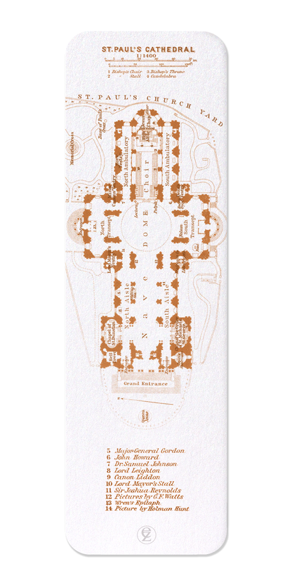 Ezen Designs - Ground plan of St. Paul's (1930) - Bookmark - Front