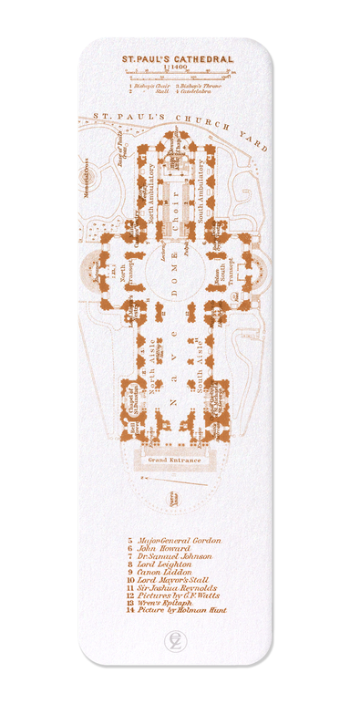 Ezen Designs - Ground plan of St. Paul's (1930) - Bookmark - Front