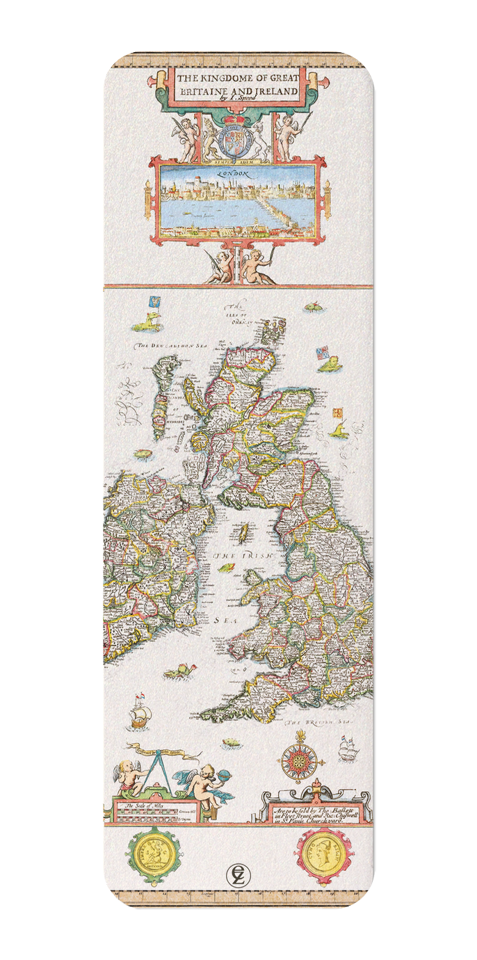 GREAT BRITAIN AND IRELAND BY JOHN SPEED (C.1611): Antique Map Bookmark