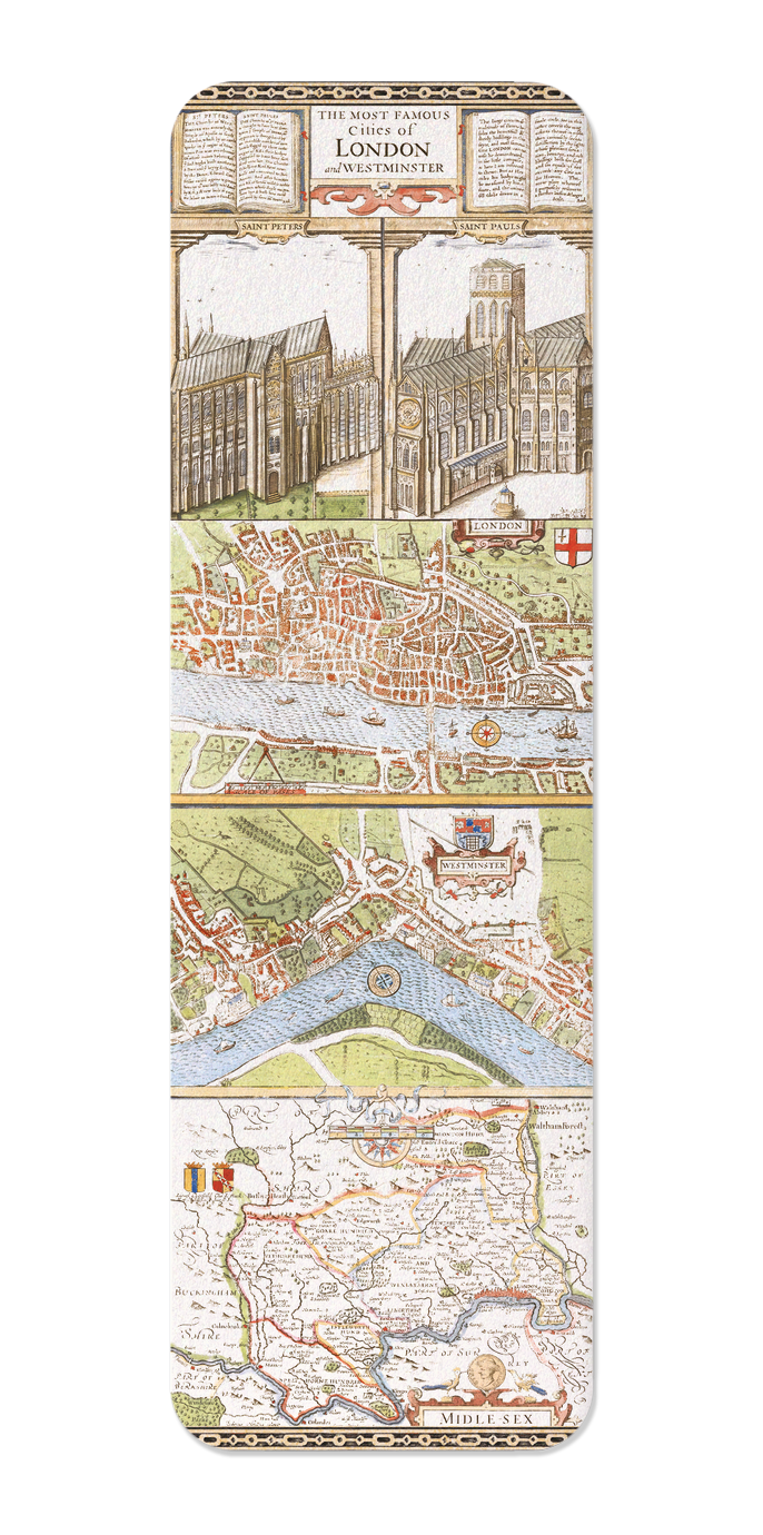 Ezen Designs - London and Middlesex by John Speed (c.1611) - Bookmark - Front