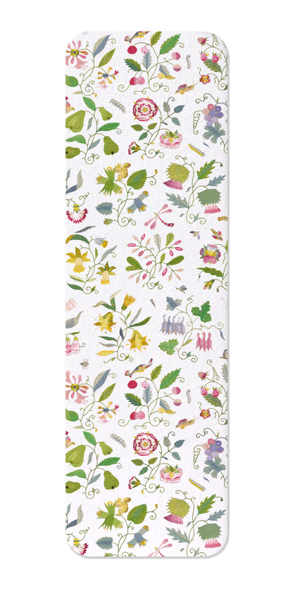 Ezen Designs - Tudor Embroidery of Nature on White (17th C.) - Bookmark - Front
