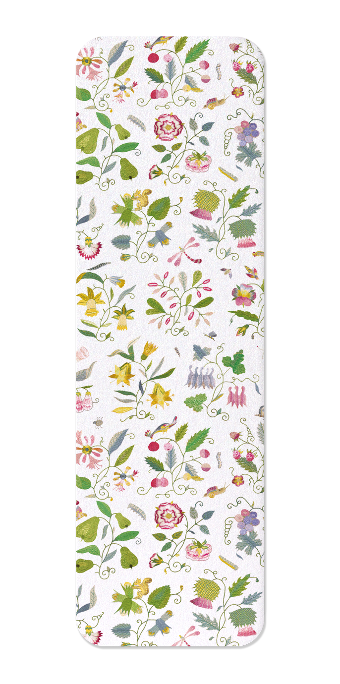 Ezen Designs - Tudor Embroidery of Nature on White (17th C.) - Bookmark - Front