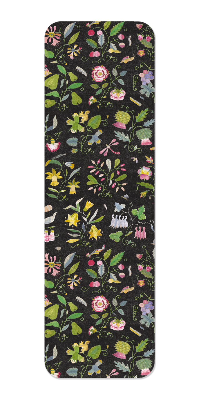 Ezen Designs - Tudor Embroidery of Nature on Black (17th C.) - Bookmark - Front