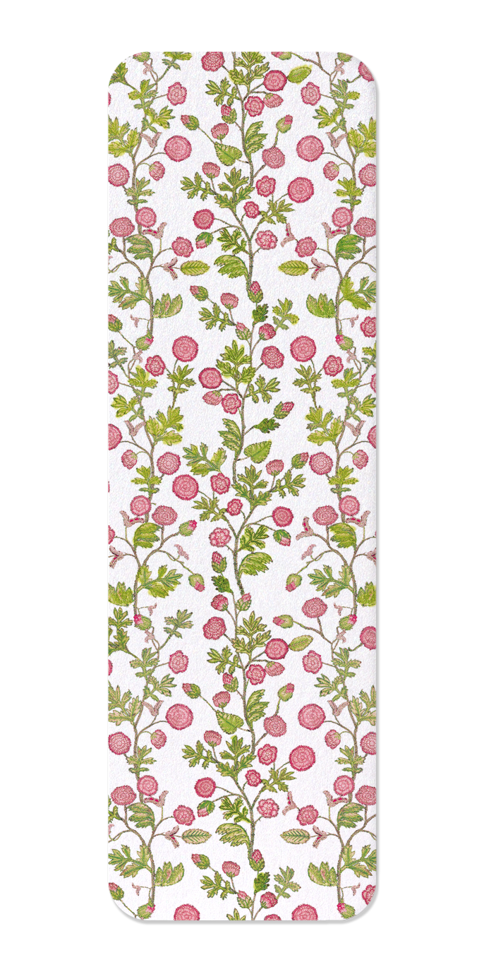 Ezen Designs - Tudor Embroidery of Roses on White (16th C.) - Bookmark - Front