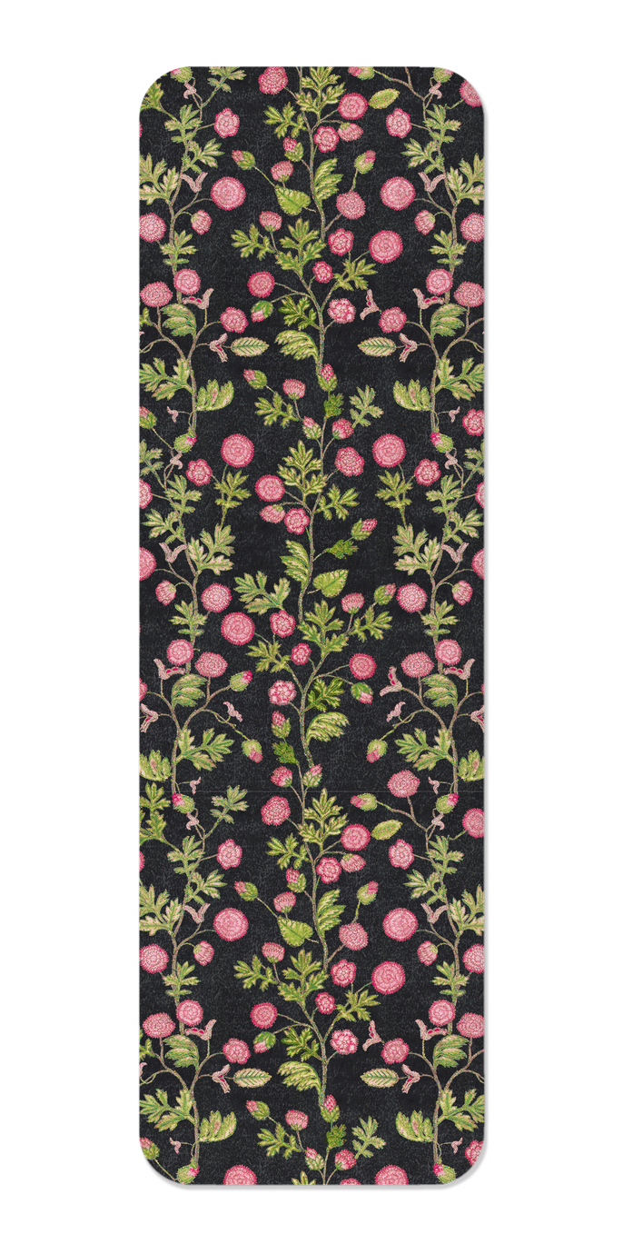 Ezen Designs - Tudor Emboidery of Roses on Black (16th C.) - Bookmark - Front