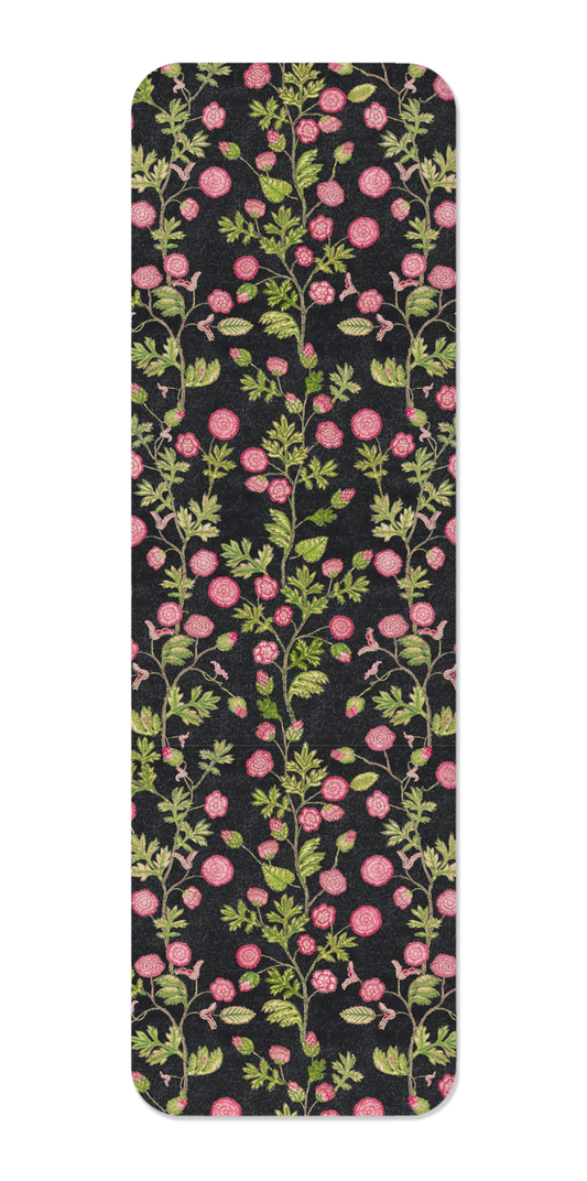 Ezen Designs - Tudor Emboidery of Roses on Black (16th C.) - Bookmark - Front