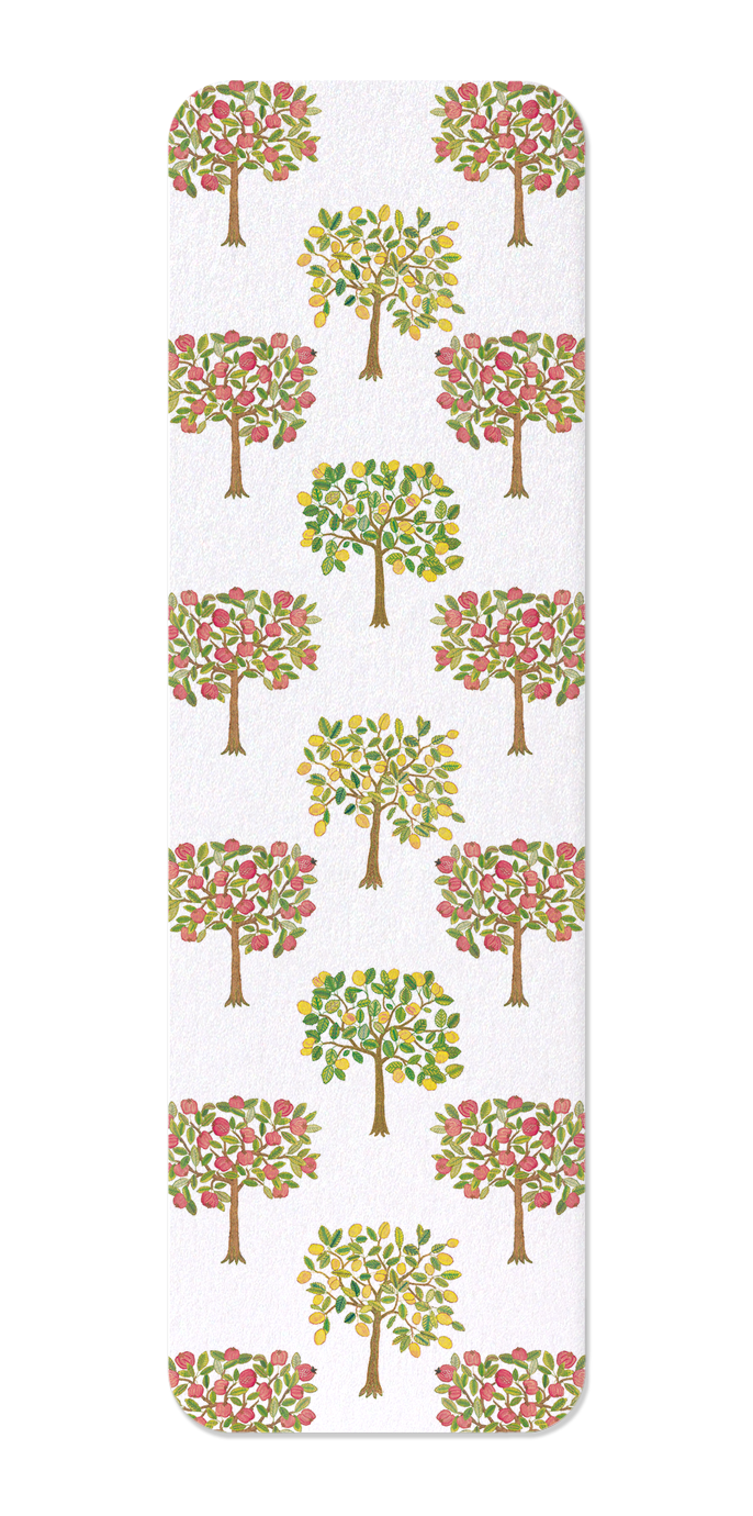 Ezen Designs - Pomegranate and Lemon Trees on white (16th C.) - Bookmark - Front
