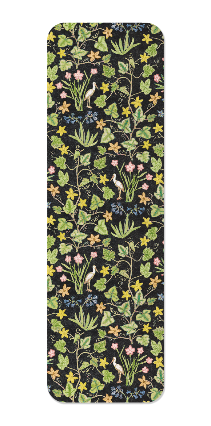 Ezen Designs - Ivy and Flowers on black (16th C.) - Bookmark - Front