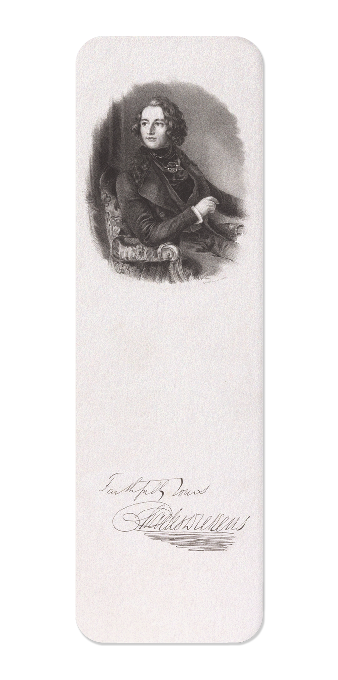 Ezen Designs - Portrait of Charles Dickens (1839) - Bookmark - Front