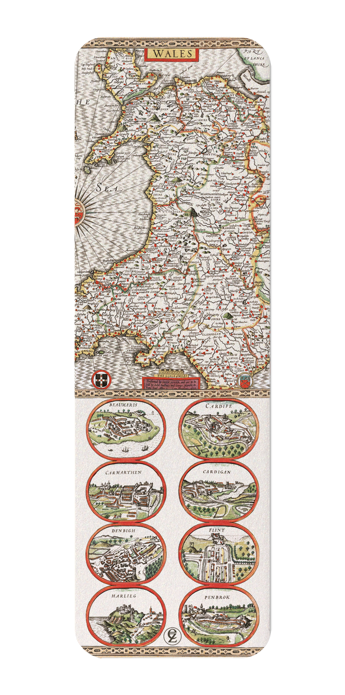 WALES BY JOHN SPEED (C.1611): Map antique Bookmark