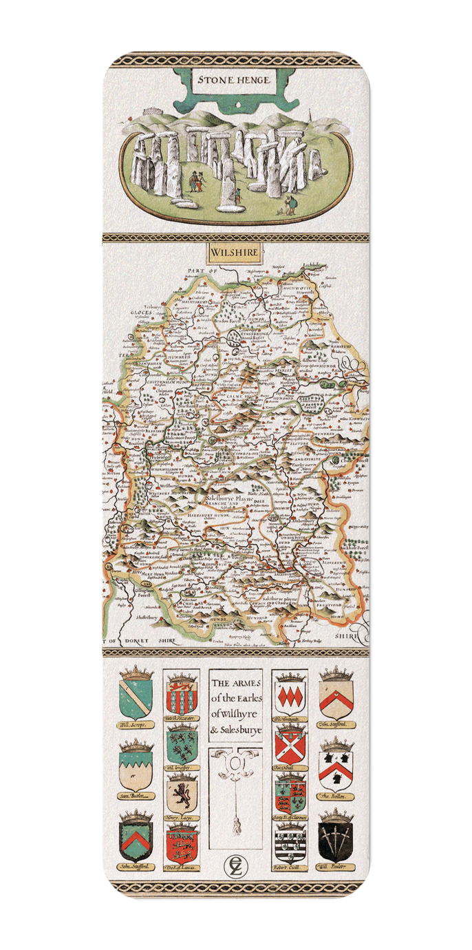 STONEHENGE BY JOHN SPEED (C.1611): Map antique Bookmark