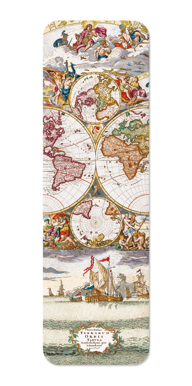 Ezen Designs - Vintage World Map (1660) - Bookmark - Front