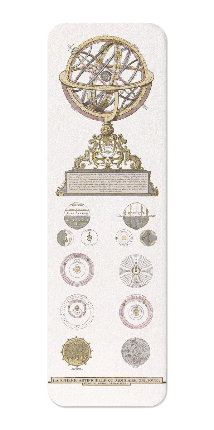 Ezen Designs - Diagram of an Armillary Sphere (1740) - Bookmark - Front