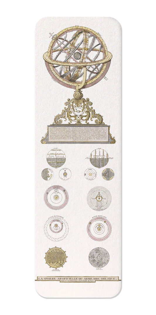 Ezen Designs - Diagram of an Armillary Sphere (1740) - Bookmark - Front