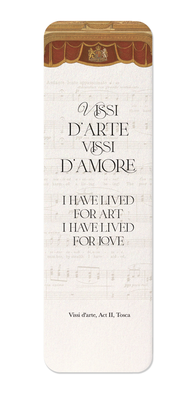 Ezen Designs - Vissi D'Arte from Tosca Act II - Bookmark - Front