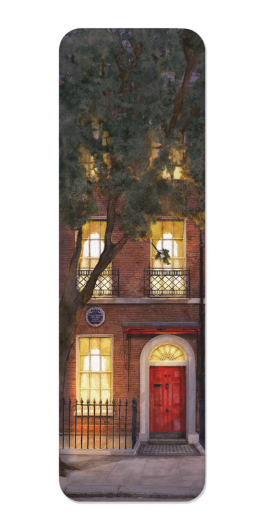 Ezen Designs - Front Door of Charles Dickens Museum Night - Bookmark - Front