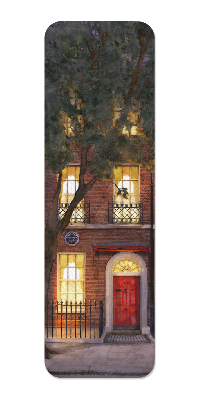 Ezen Designs - Front Door of Charles Dickens Museum Night - Bookmark - Front