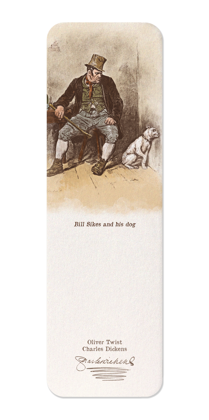 Ezen Designs - Bill Sikes and his dog - Bookmark - Front