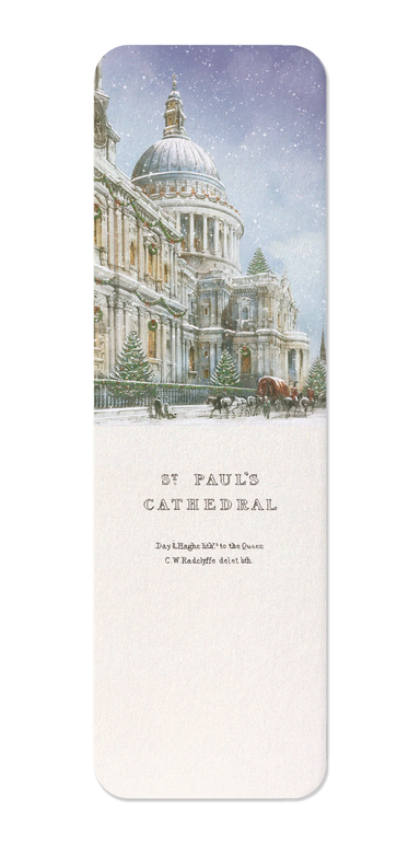Ezen Designs - South West View of St Paul’s (1842) - Christmas - Bookmark - Front