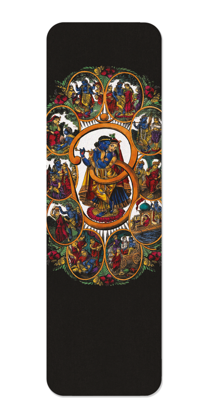 Ezen Designs - RADHA ET KRISHNA INSCRITS DANS UN "OM" - Bookmark - Front
