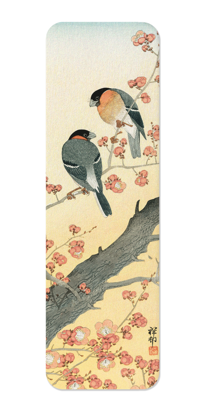 Ezen Designs - BULLFINCHES AND PLUM BLOSSOMS (C.1930) - Bookmark - Front