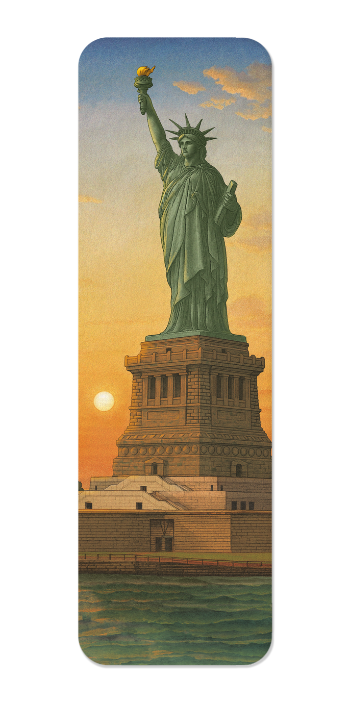 Ezen Designs - Statue of Liberty at Sunrise - Bookmark - Front