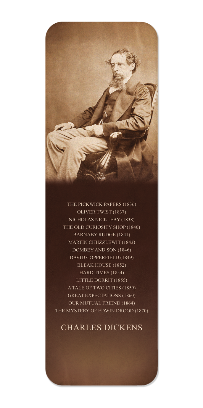 Ezen Designs - Portrait of Charles Dickens (c. 1860) - Bookmark - Front