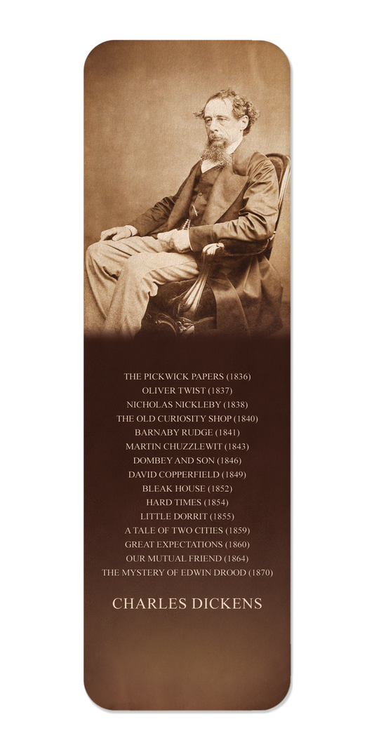 Ezen Designs - Portrait of Charles Dickens (c. 1860) - Bookmark - Front