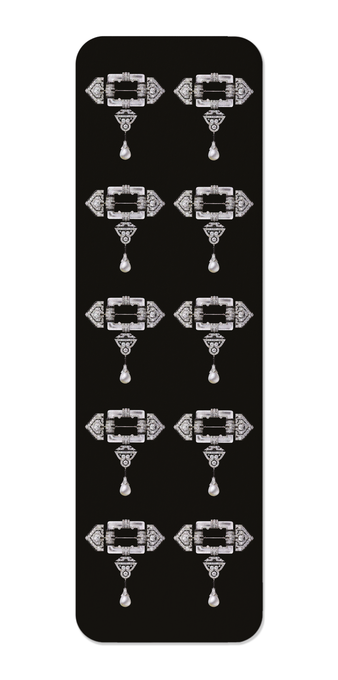 Ezen Designs - Cartier Brooch on Black (1924) - Bookmark - Front