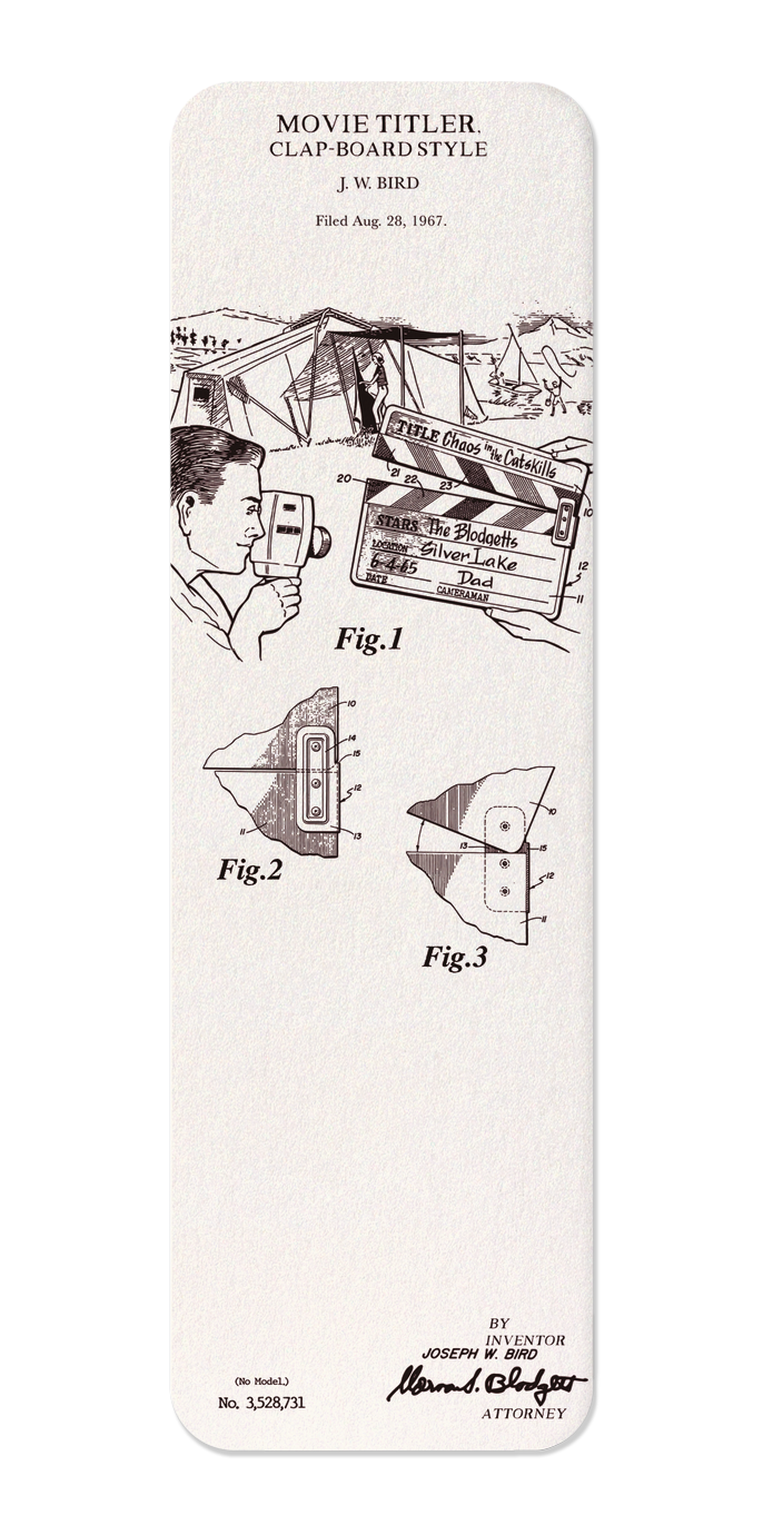 Ezen Designs - Patent of clap-board style (1970) - Bookmark - Front