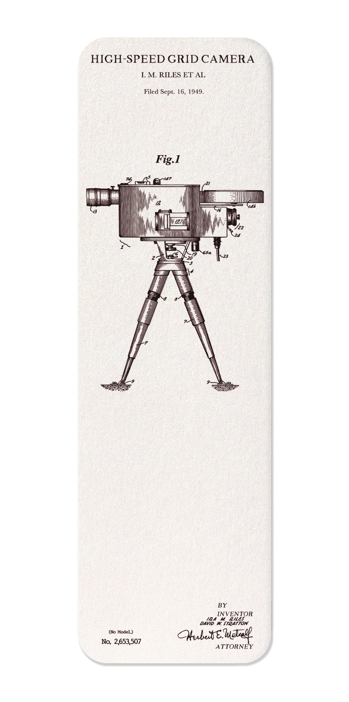 Ezen Designs - Patent of high-speed grid camera (1953) - Bookmark - Front