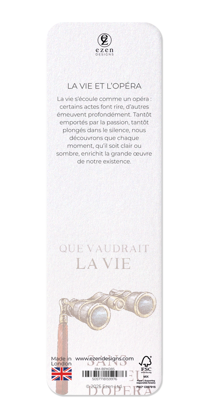 Ezen Designs - La vie et l’opéra - Bookmark - Back