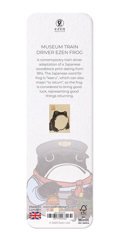 Ezen Designs - Museum Train Driver Ezen Frog - Bookmark - Back