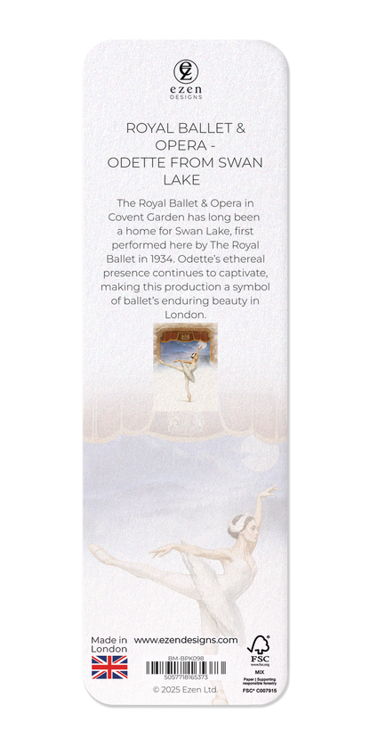 Ezen Designs - Royal Ballet & Opera - Odette from Swan Lake - Bookmark - Back