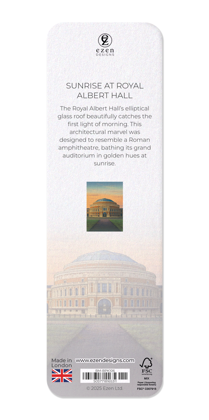 Ezen Designs - SUNRISE AT ROYAL ALBERT HALL - Bookmark - Back