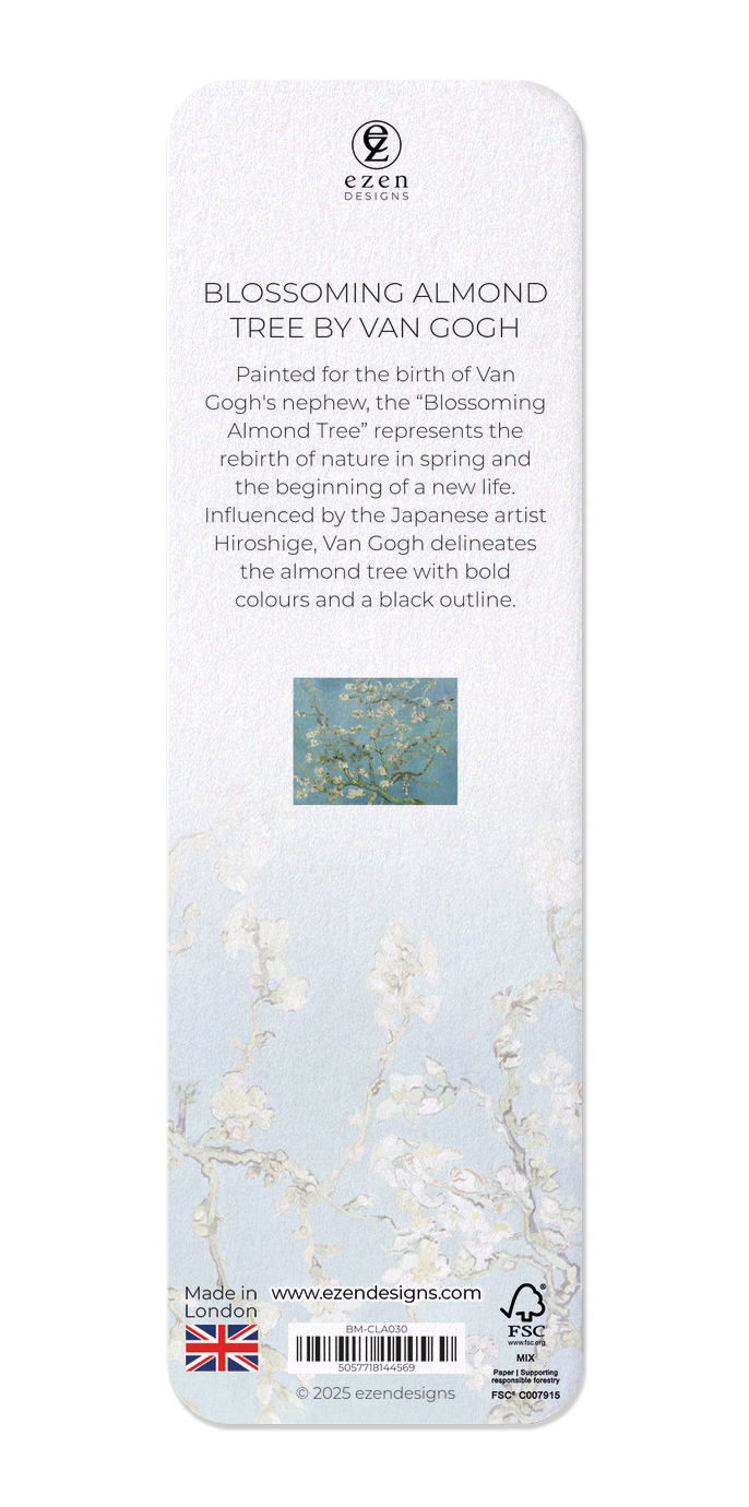 Ezen Designs - Blossoming almond tree by Van Gogh - Bookmark - Back
