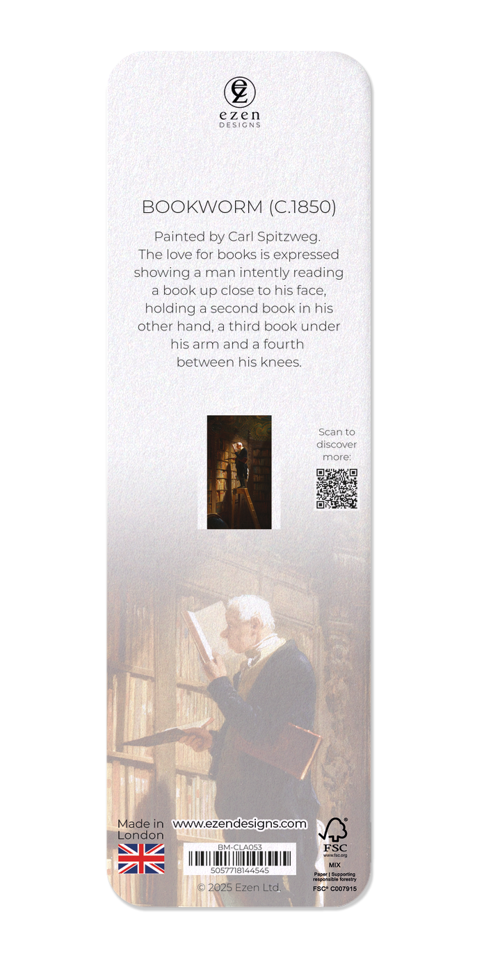 Ezen Designs - Bookworm (c.1850) - Bookmark - Back
