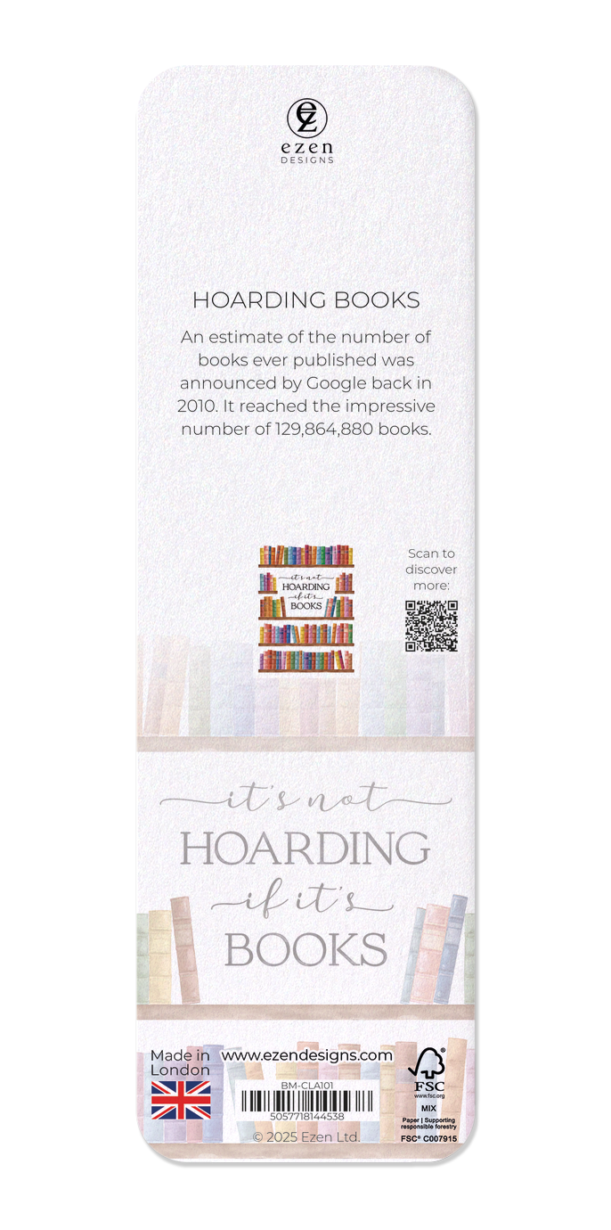 Ezen Designs - Hoarding books - Bookmark - Back
