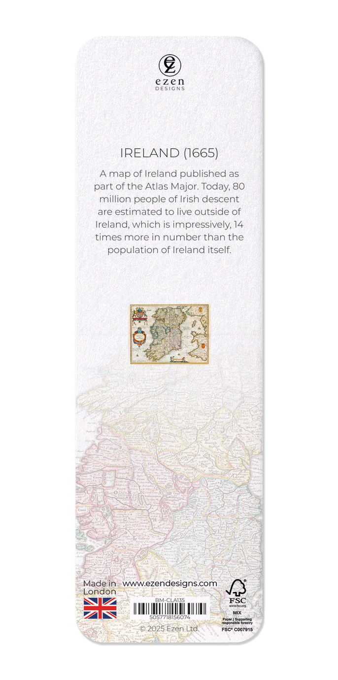 Ezen Designs - Ireland (1665) - Bookmark - Back