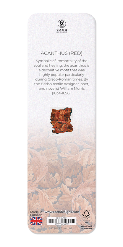 Ezen Designs - Acanthus (Red) - Bookmark - Back