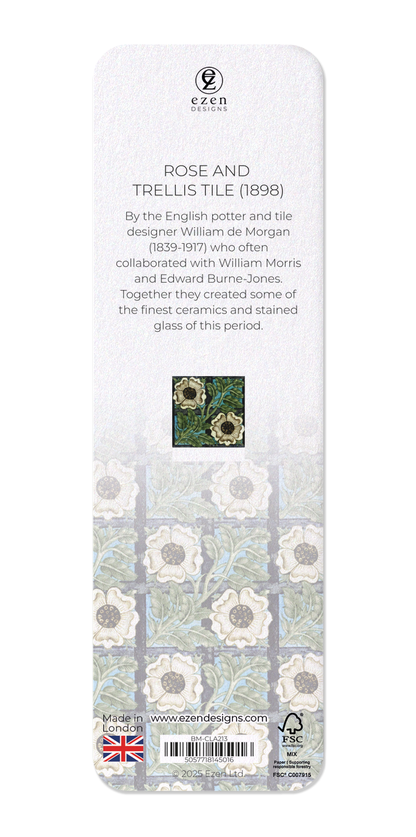 Ezen Designs - Rose and trellis tile (1898) - Bookmark - Back