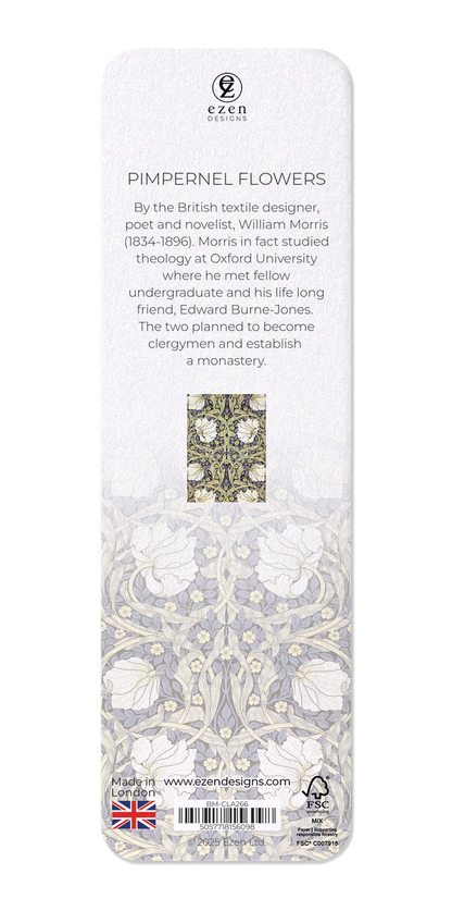 Ezen Designs - Pimpernel flowers - Bookmark - Back