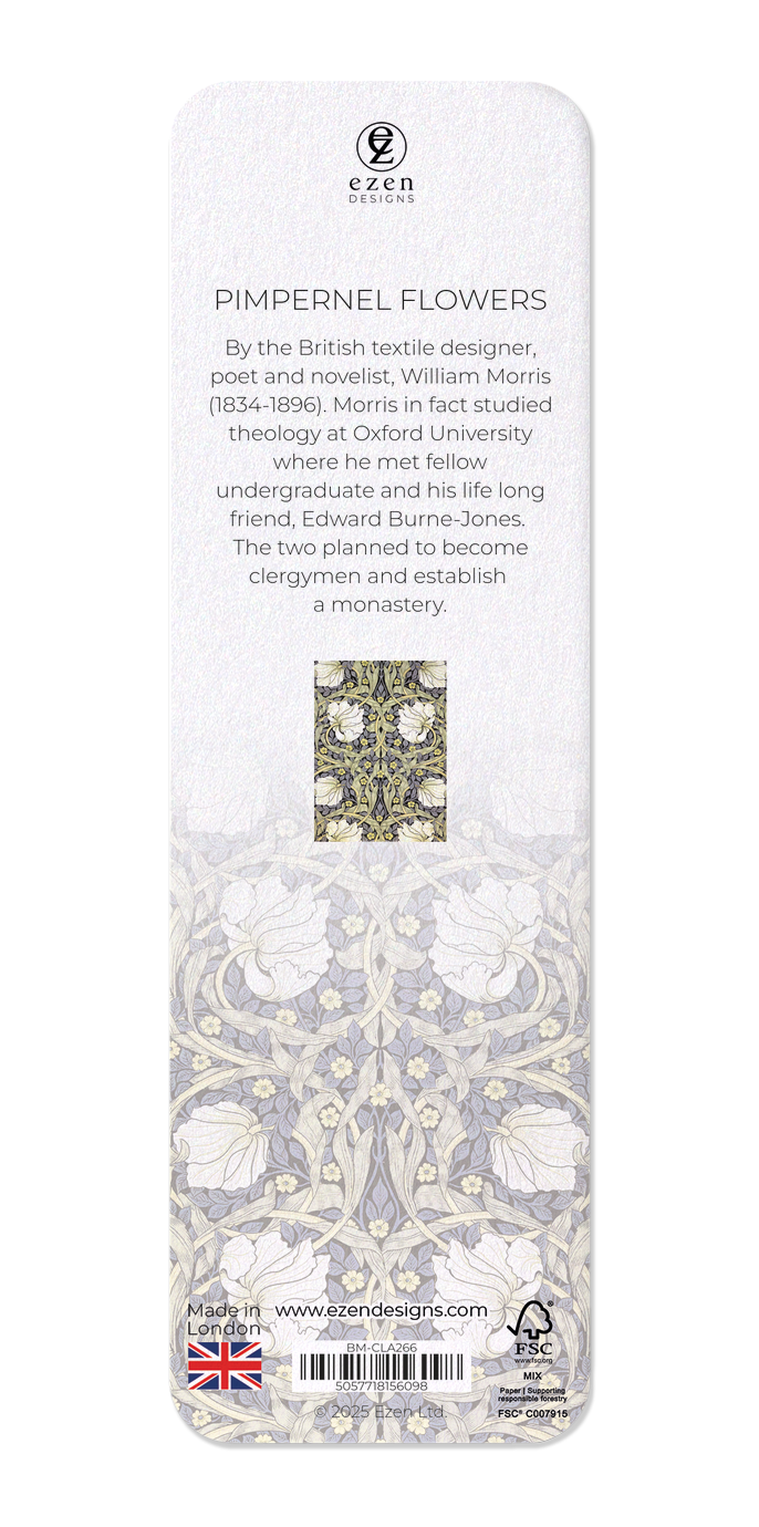 Ezen Designs - Pimpernel flowers - Bookmark - Back