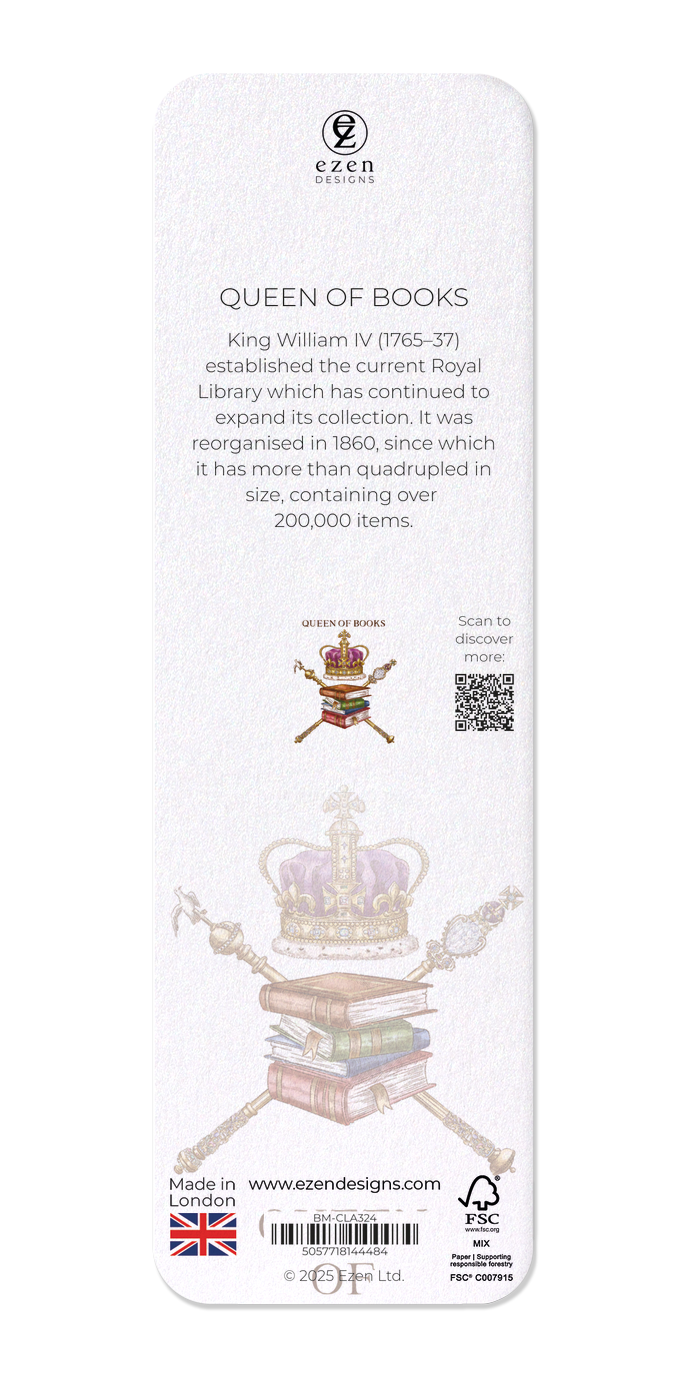 Ezen Designs - Queen of books - Bookmark - Back