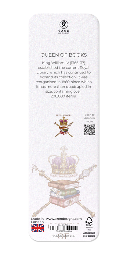 Ezen Designs - Queen of books - Bookmark - Back