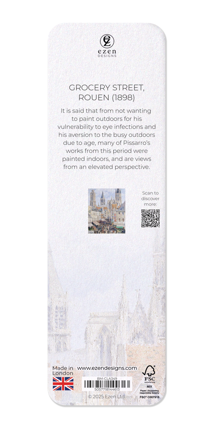Ezen Designs - Grocery Street, Rouen (1898) - Bookmark - Back