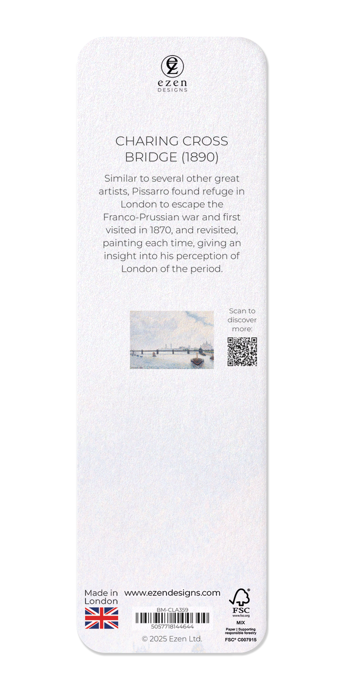 Ezen Designs - Charing Cross Bridge (1890) - Bookmark - Back