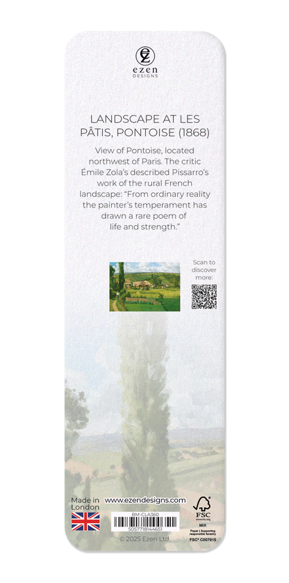 Ezen Designs - Landscape at Les Pâtis, Pontoise (1868) - Bookmark - Back
